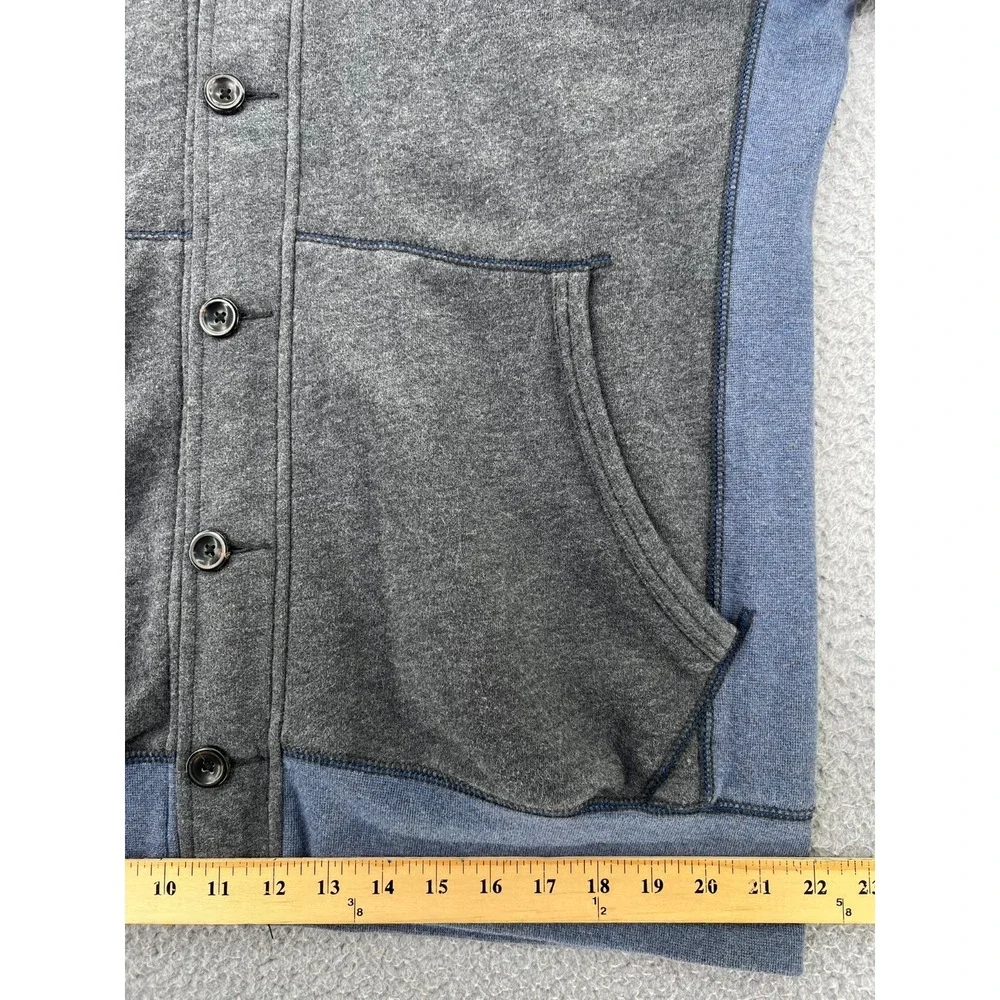 Tommy‎ Bahama Sweater Mens XL Gray Blue Button Island Modern Fit Mock Fleece
